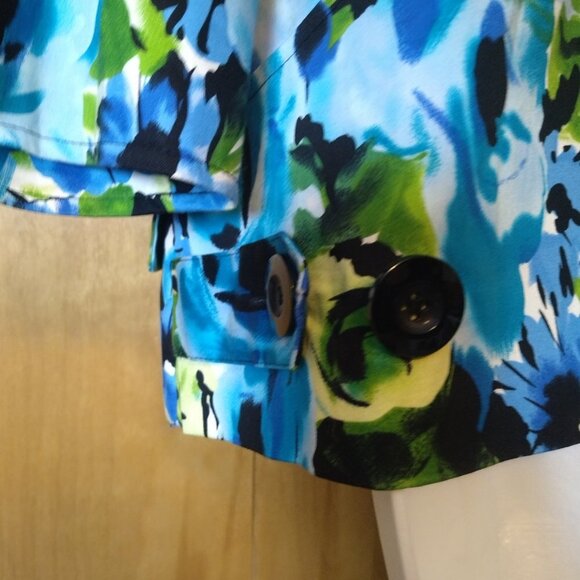 Notations Women's XL 3/4 Sleeve Button Front Floral Lined Lightweight Blazer - Picture 6 of 7